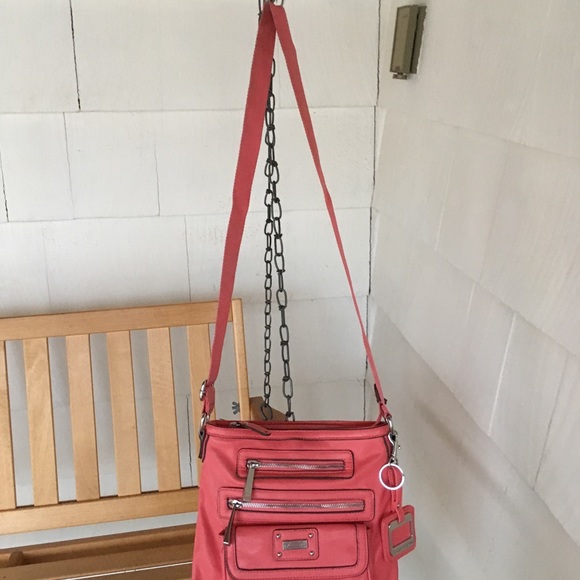 Tyler Rodan GREAT color peach/pink crossbody purse - Picture 3 of 8